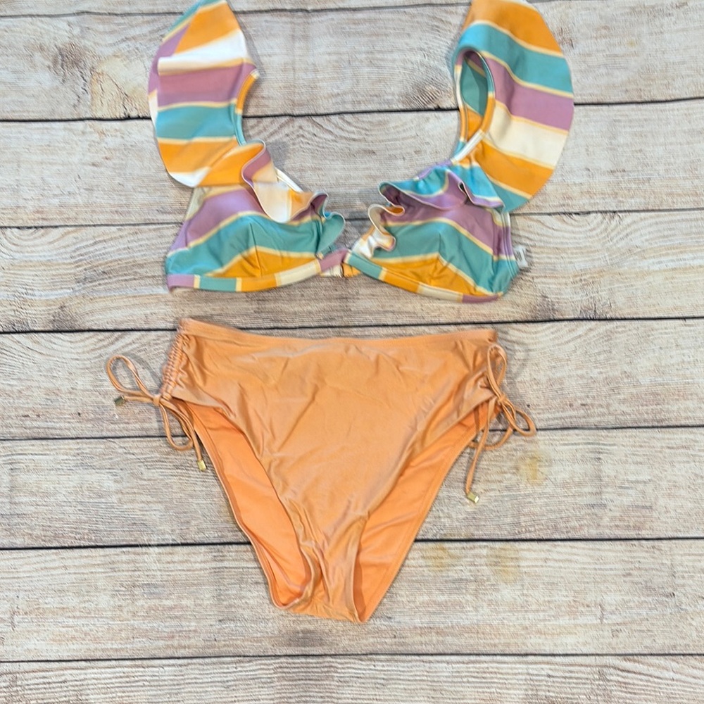 Chelsea & Violet Multicolor Ruffle Bikini Set